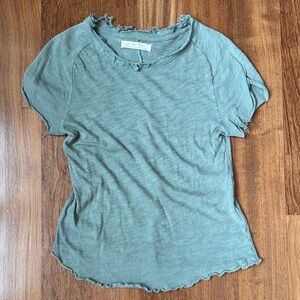 We The Free Distressed Green Short Sleeve Tee